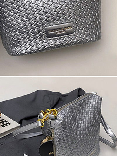 Split-Joint Woven Zipper Bags