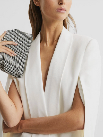 Cape Loose Solid Color Split-Joint V-Neck Blazer