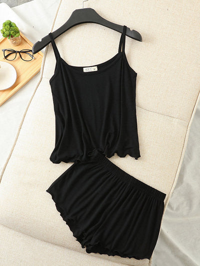 9 Colors Modal Vest&Shorts Loose Two-Piece Sexy Pajamas