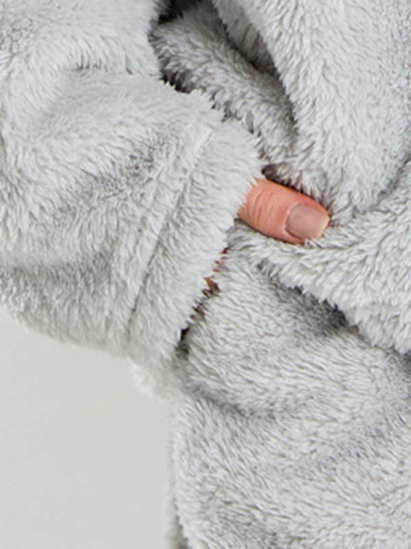 Coral Fleece Split-Joint V-Neck + Pants Pajama Two Pieces Set