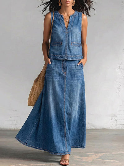 Loose Pockets Solid Color Skirts Bottoms