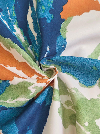 Half Sleeves Loose Buttoned Contrast Color Flower Print Round-neck T-Shirts Tops