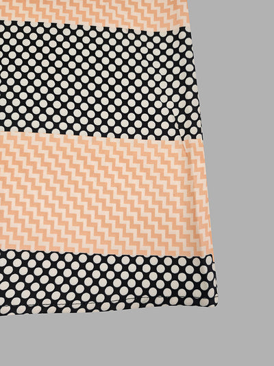 High Waisted Loose Printed Split-Joint Striped Long Skirts Skirts