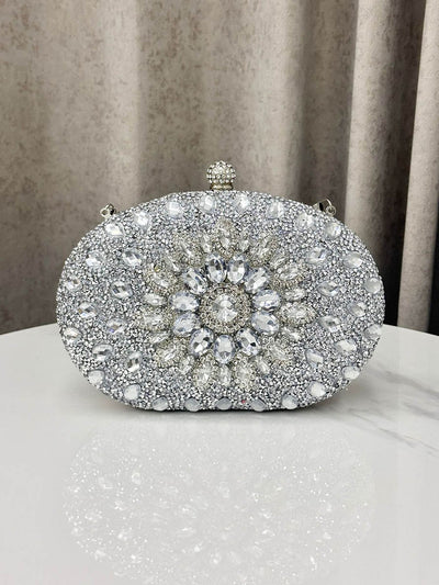 Geometric Rhine Stones Shiny Evening Bags & Clutches