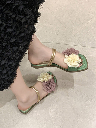 Flower Shape Open Toe Split-Joint Sandals