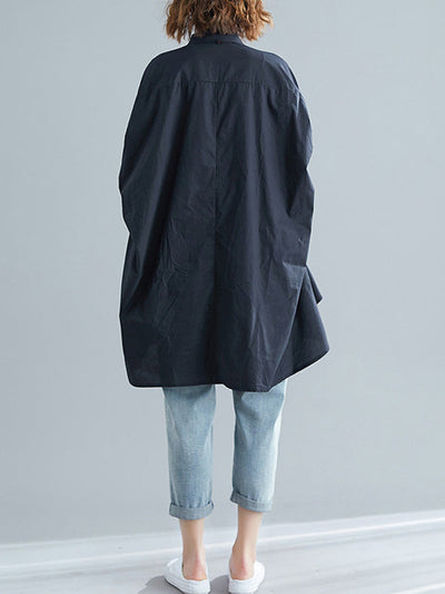 Irregular High-Low Oversize Batwing Sleeve Shirt