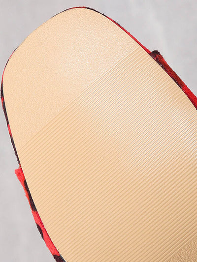 Leopard Open Toe Pumps Sandals Slippers