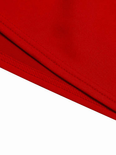 Bowknot Lace-Up Solid Color V-Neck Midi Dresses