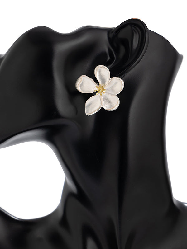 Flower Shape Tasseled Drop Earrings