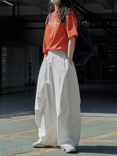 Loose Wide Leg Solid Color Split-Joint Casual Pants Bottoms Trousers