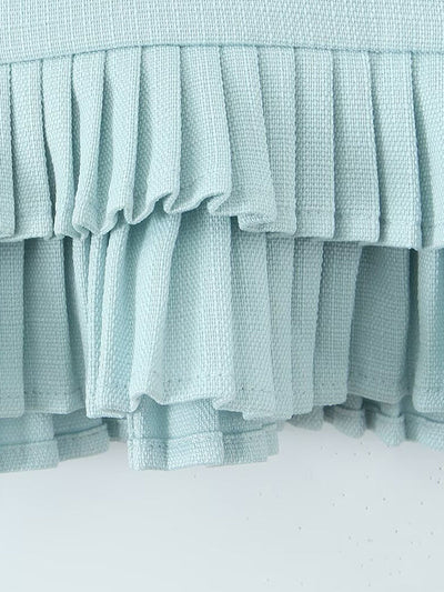Loose No Belt Pleated Solid Color Skirts Bottoms