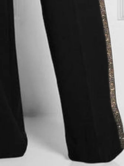 High Waisted Loose Buttoned Pockets Solid Color Pants Trousers