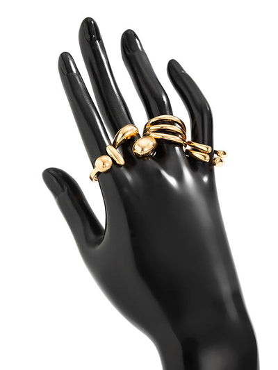 Geometric Solid Color Rings Accessories