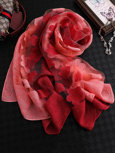 Original Floral Sun-Protection Silk Scarf