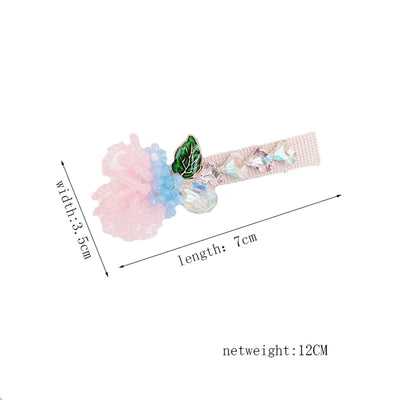 ig style sweet leaves flower artificial crystal alloy beaded inlay rhinestones hair clip