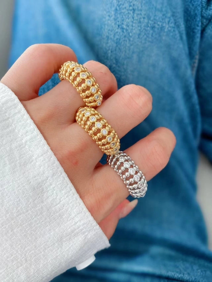 Jewelry Vintage Style Geometric Copper Zircon Plating Rings Bracelets