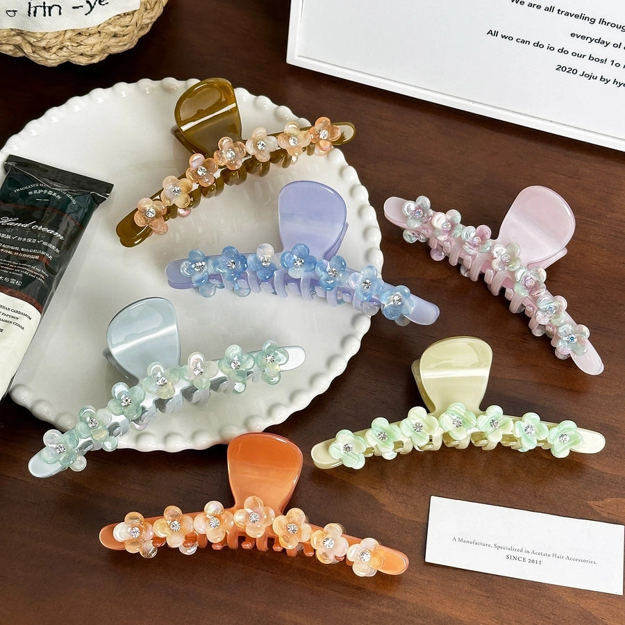 Women's Casual Simple Style Streetwear Floral Acetic acid sheets Hair Claws