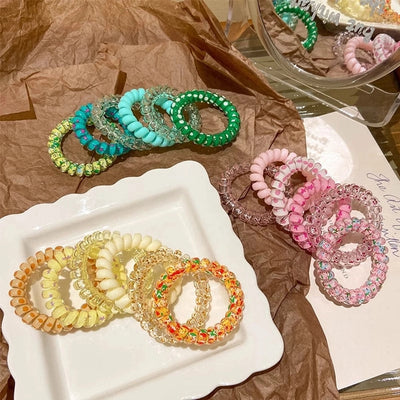 Women's IG Style Sweet Color Broken Point Solid Color Plastic plastic Hair Tie