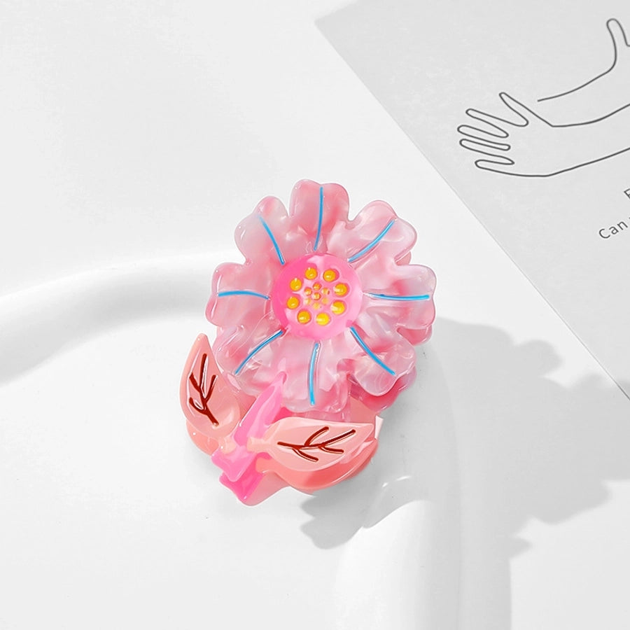 Women's Sweet Artistic Flower Acetic acid sheets Hair Claws