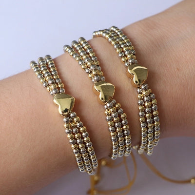 Copper Beaded Heart Shape Bracelets