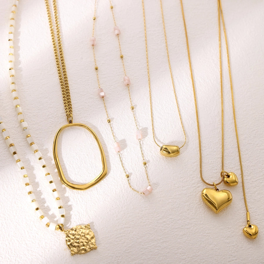 Jewelry Simple Style Geometric 304 Stainless Steel 18K Gold Plated Pendant Necklace