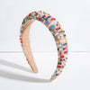 glam shiny flower cloth lace inlay rhinestones pearl hair band