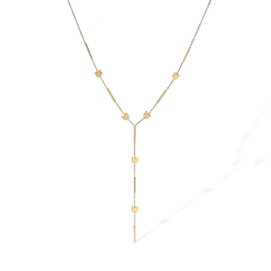 Jewelry Retro Simple Style Commute Geometric Butterfly 304 Stainless Steel Pendant Necklace