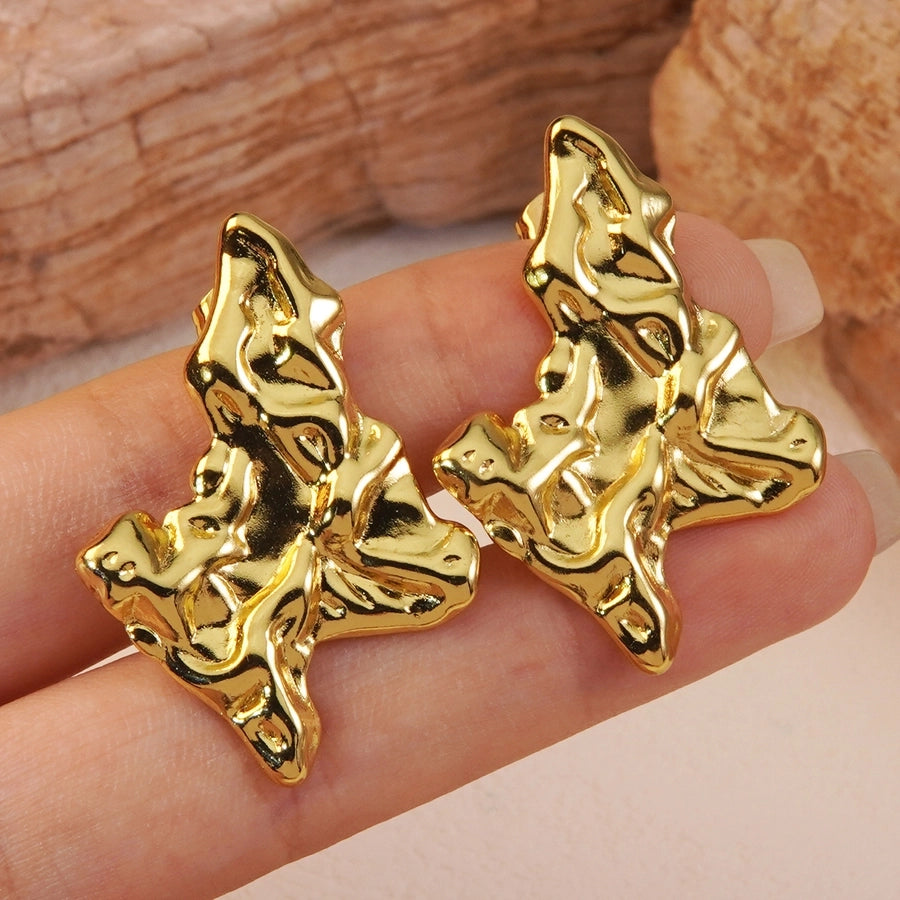 1 Pair Classic Style Geometric Irregular Plating 304 Stainless Steel Imitation Gold  Ear Studs
