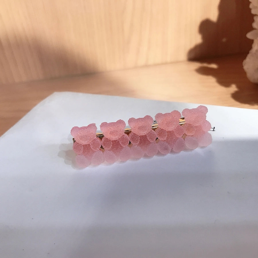sweet bear alloy soft glue hair clip