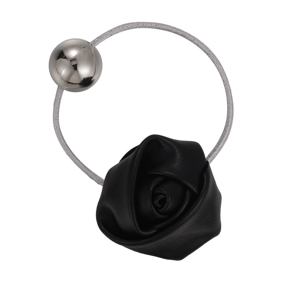 Women's Elegant Classic Style Artistic Flower Leather Hair Tie