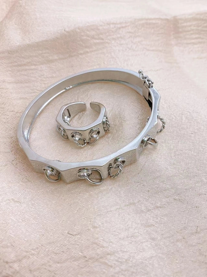 Jewelry Vintage Style Geometric Copper Mixed Metal Rings Bracelets