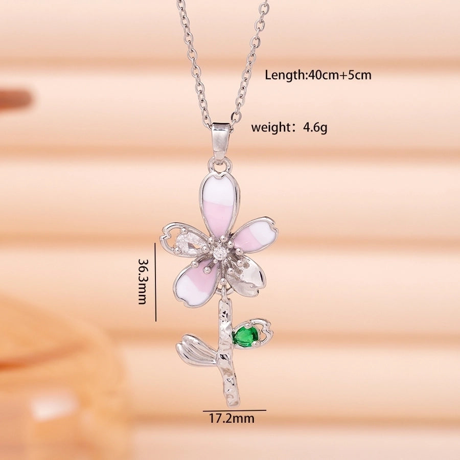 Jewelry Glam Lady Sexy Flower 304 Stainless Steel Copper Necklace
