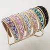 women's luxurious baroque style geometric cloth inlay acrylic rhinestones hair band