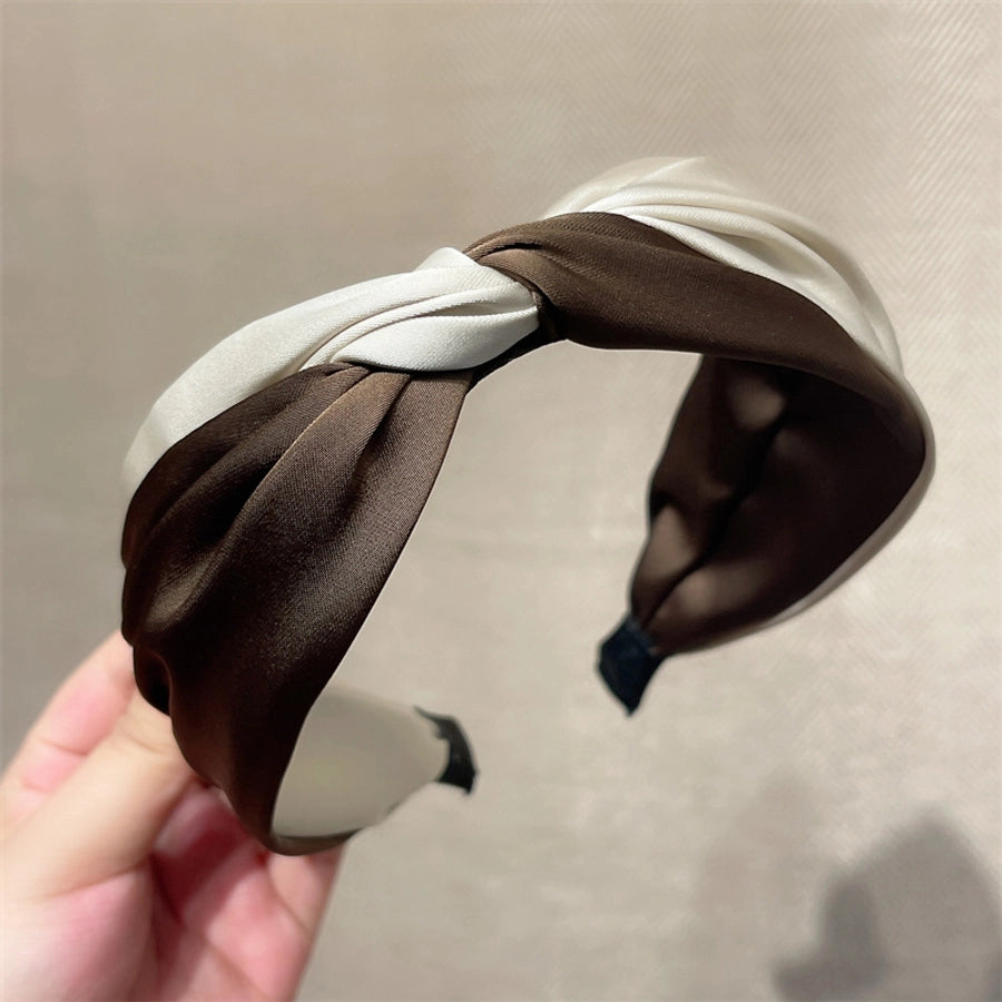 fashion color block satin hair band