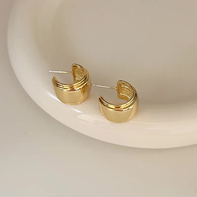 1 Pair Streetwear Geometric Heart Shape Plating Alloy Earrings