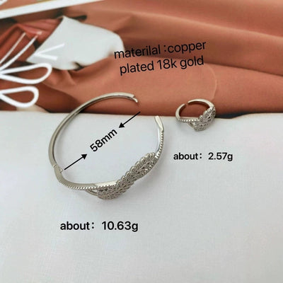 Jewelry Vintage Style Classic Style Grain Copper Zircon Plating Rings Bracelets