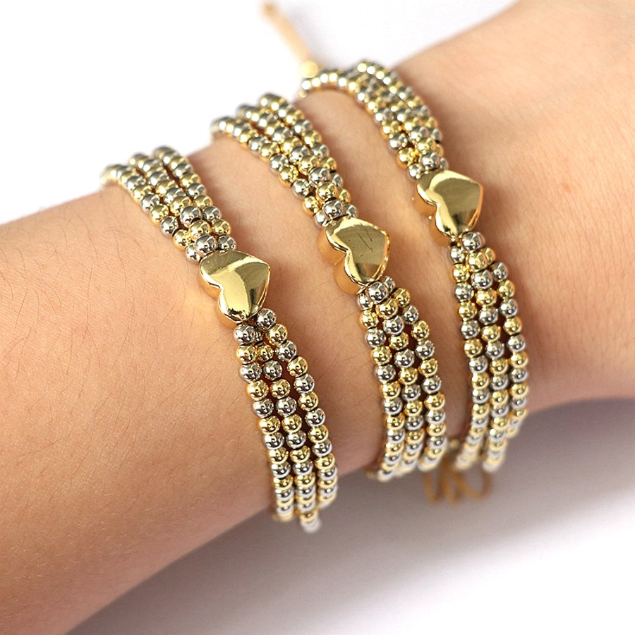 Copper Beaded Heart Shape Bracelets