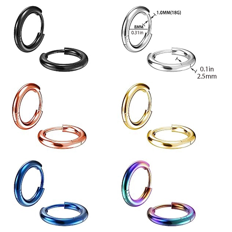 earrings titanium steel earrings thick thin coil boys and girls  circle stainless steel earrings