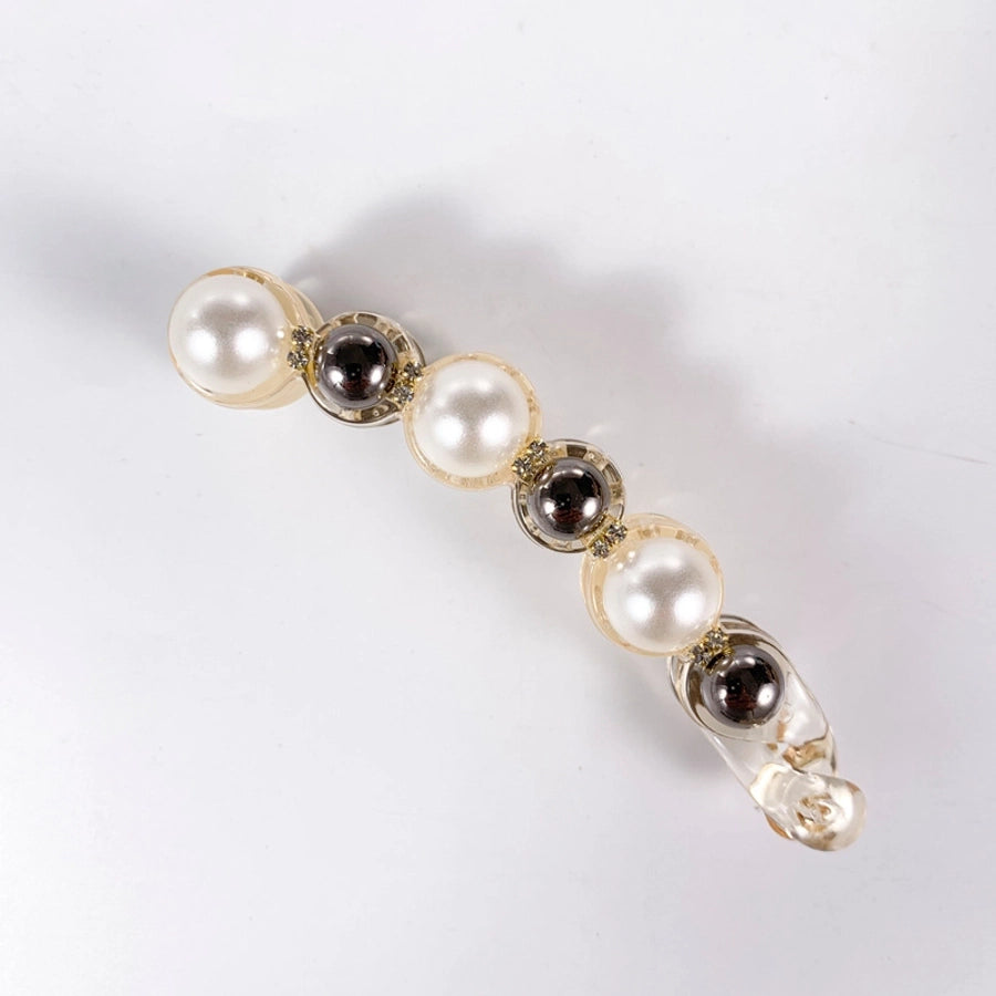 Women's Simple Style Classic Style Round Plastic Inlay Rhinestones Pearl Hair Clip