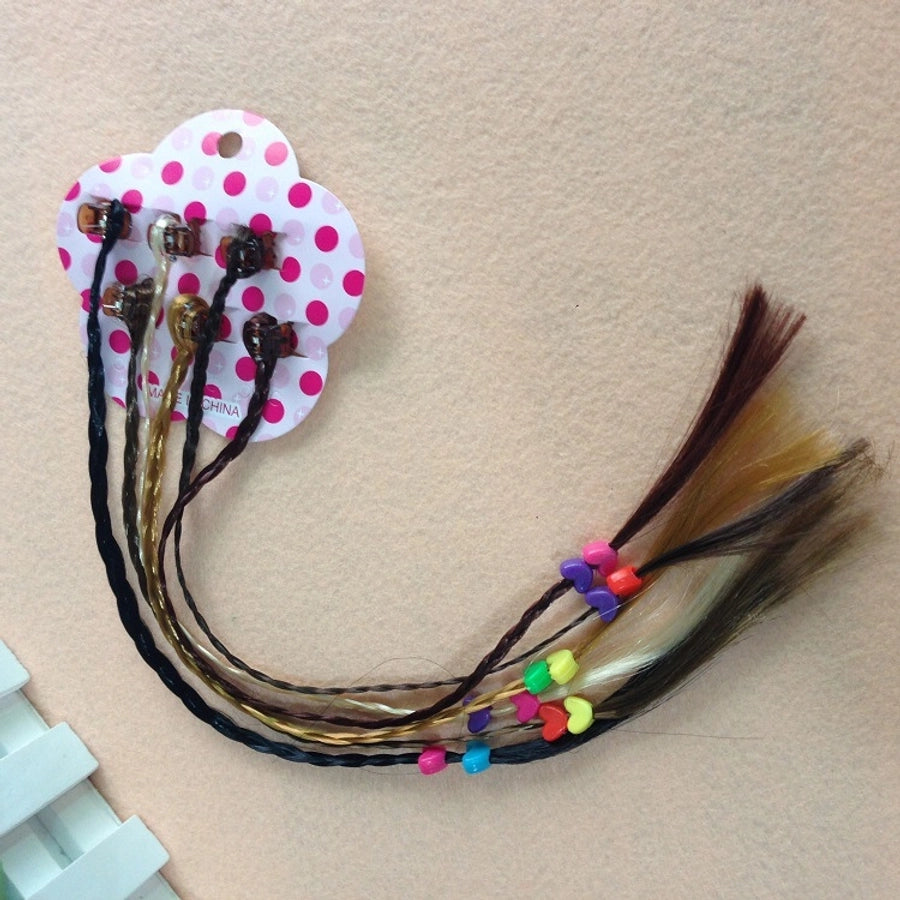 kid's cartoon style heart shape chemical fiber feather braid hair accessories