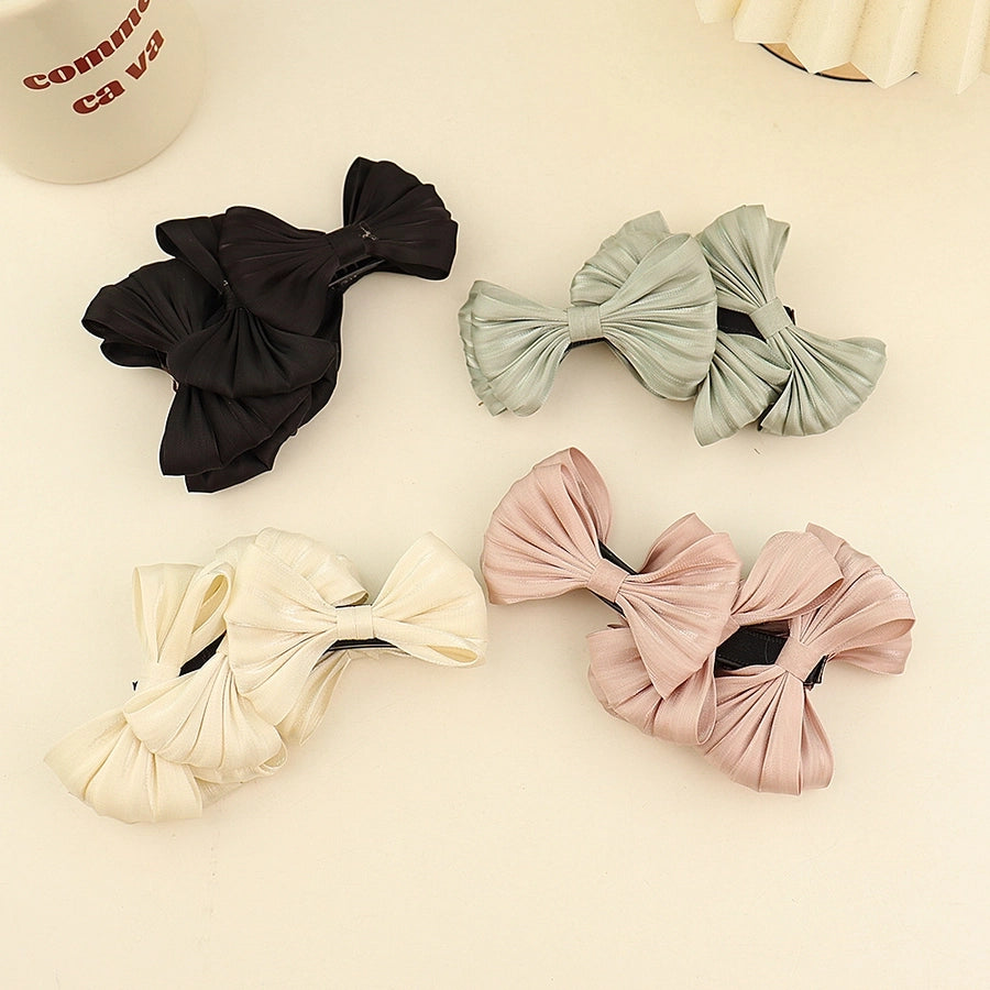 Women's Elegant Bow Knot Plastic Cloth Hair Claws