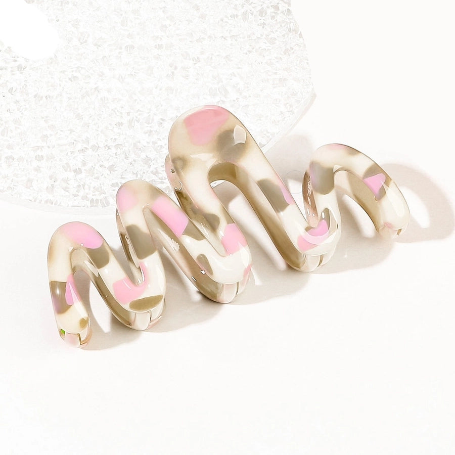 Women's Simple Style Commute Color Block Resin Painted Handmade Hollow Out Hair Claws