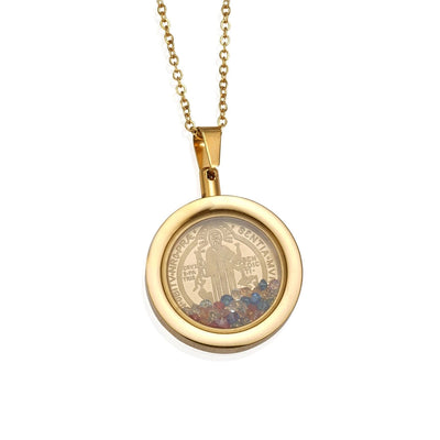 Jewelry Elegant Geometric Round Titanium Steel Pendant Necklace