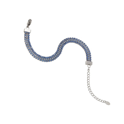 Glam Shiny Colorful 304 Stainless Steel Tennis Chain Bracelets In Bulk