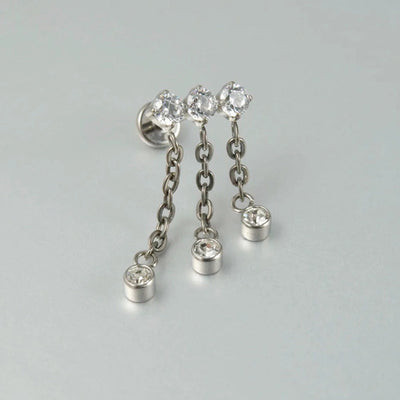 1 Piece Lip Rings Elegant Glam Ethnic Style Clouds Smile Face Wings 304 Stainless Steel Pure Titanium Titanium Alloy Tassel Zircon 14K Gold Plated White Gold Plated Lip Rings Ear Cartilage Rings & Studs