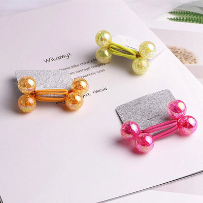 Kid'S Cute Simple Style Round Colorful Arylic Hair Tie