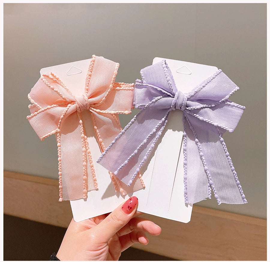 kid's elegant cute bow knot cloth ribbon hair clip