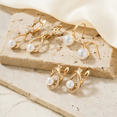 1 Pair Modern Style Simple Style Water Droplets Inlay Copper Zircon K Gold Plated Ear hook