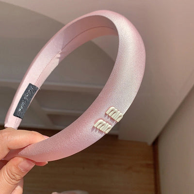 Macaron Color Series Letters Headband Satin High Skull Top Small Fresh Headband Face Wash Hair Pressing Hairpin Hair Accessories Headwear