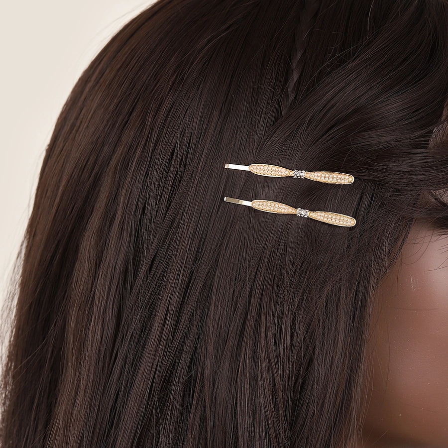 cute sweet solid color metal plating hair clip